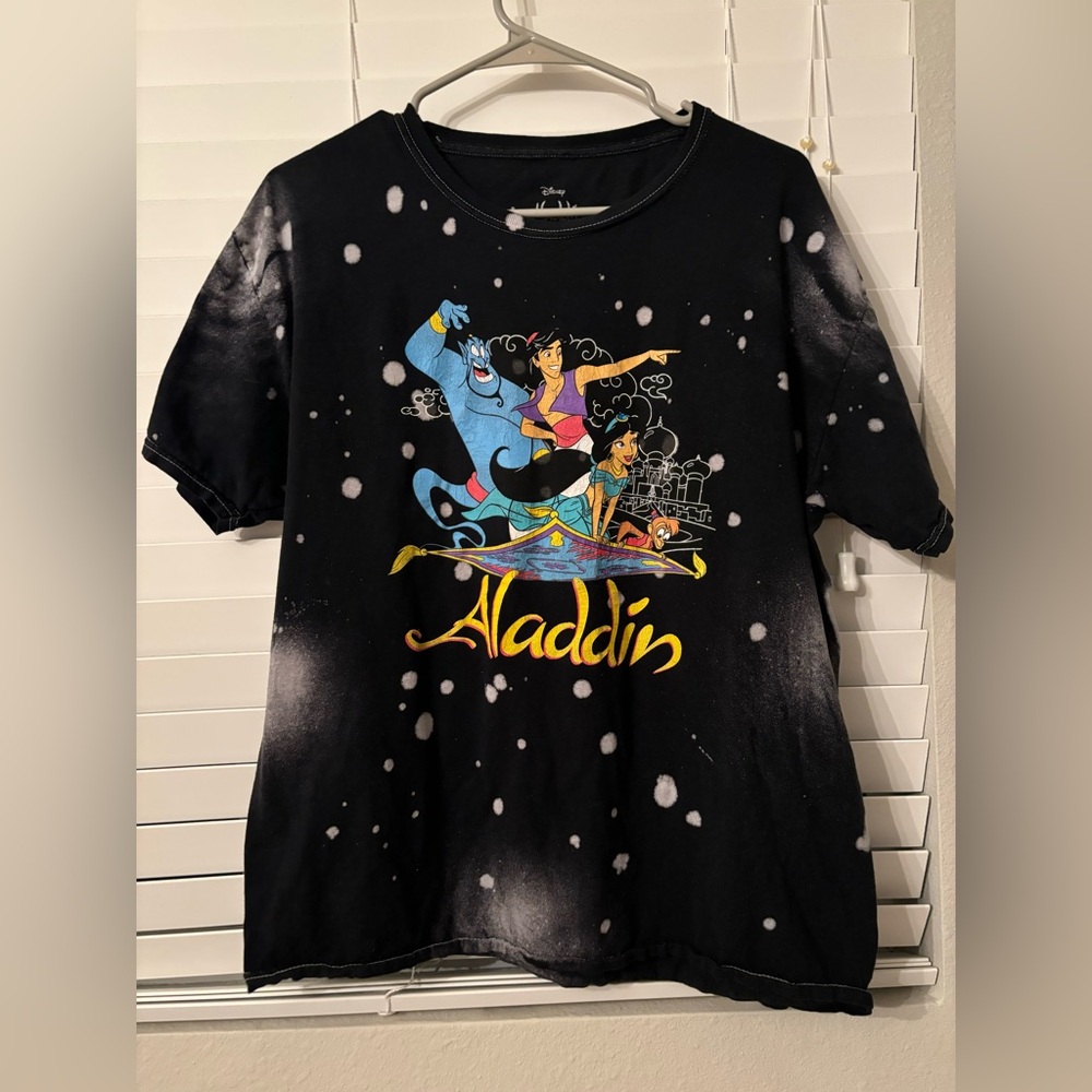 Disney Aladdin Bleach Washed T-Shirt.